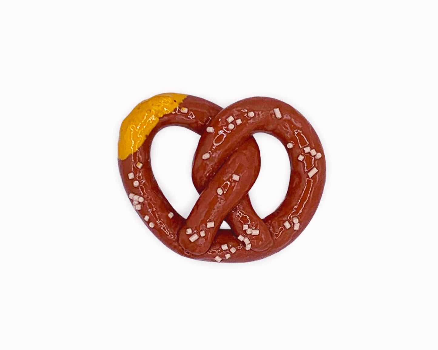 Salt Pretzel with Mustard Brooch