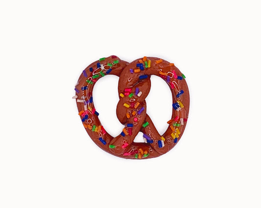 Rainbow Sprinkle Pretzel Brooch