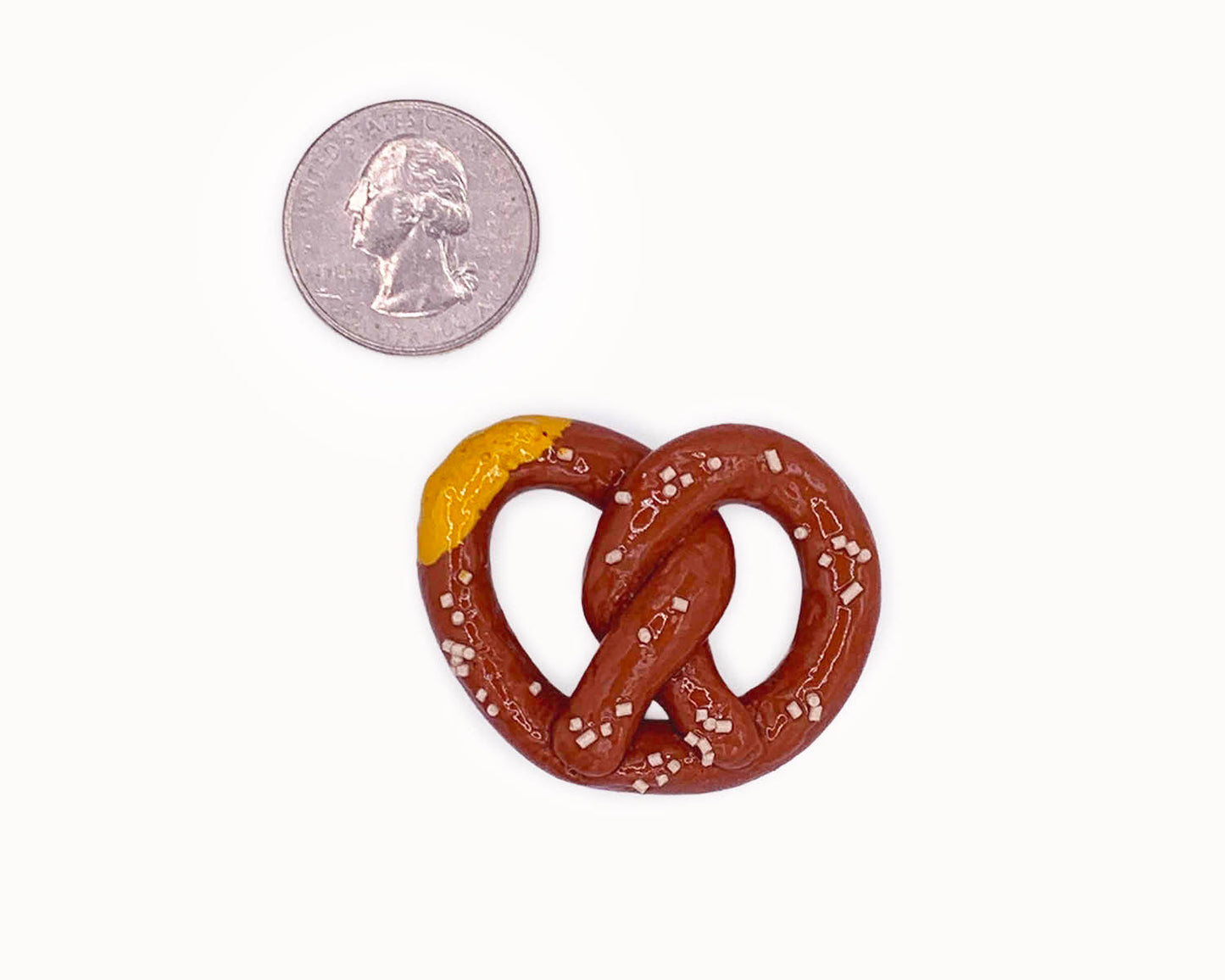 Salt Pretzel with Mustard Brooch