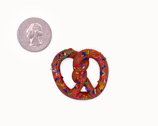 Rainbow Sprinkle Pretzel Brooch